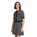 Betty Barclay - 6628 4042 Kort zwart wit kleed in tricot met vestje.